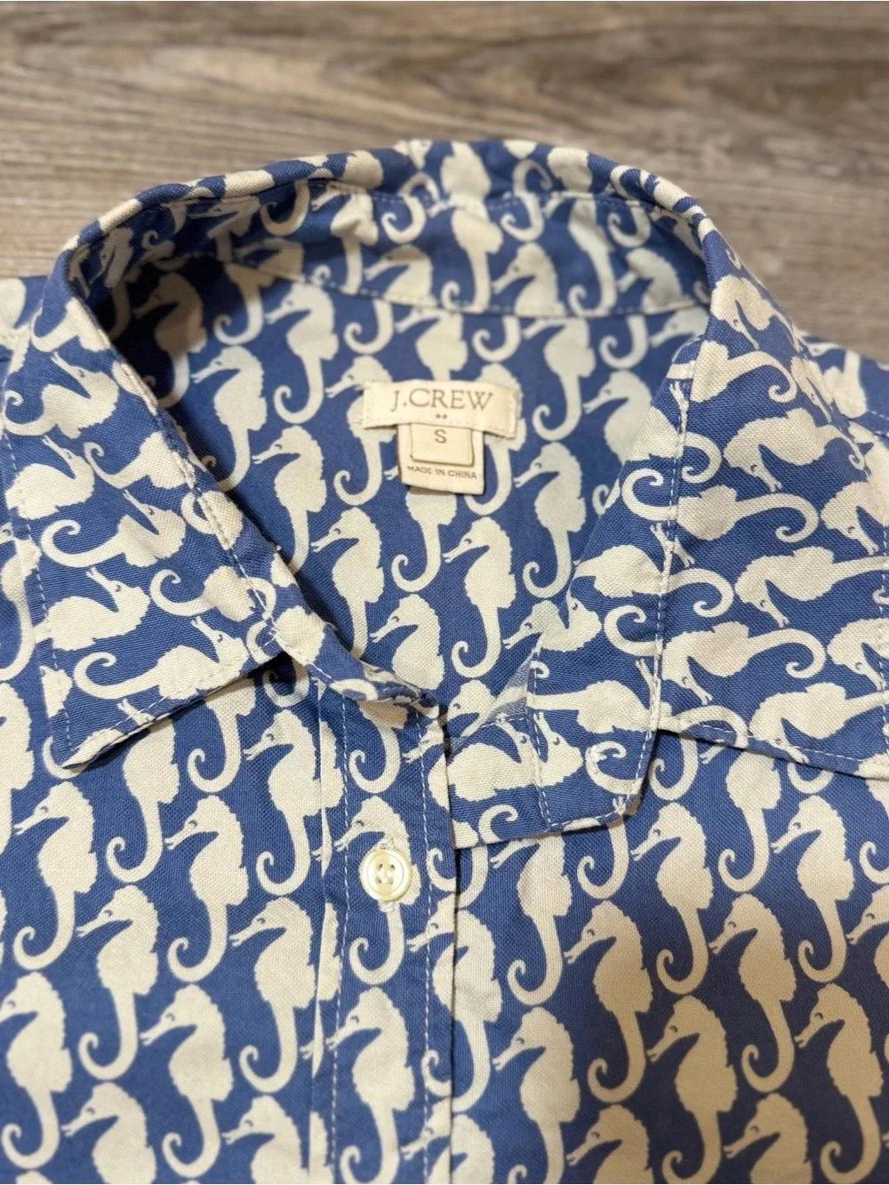 J. Crew Seahorse Print Women’s Button-Down Size Small
